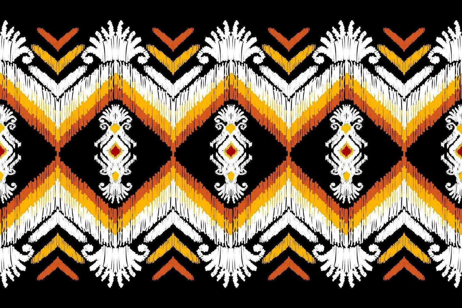 Traditional ikat, aztec abstract vector pattern, seamless pattern in tribal, folk embroidery and mexican style.