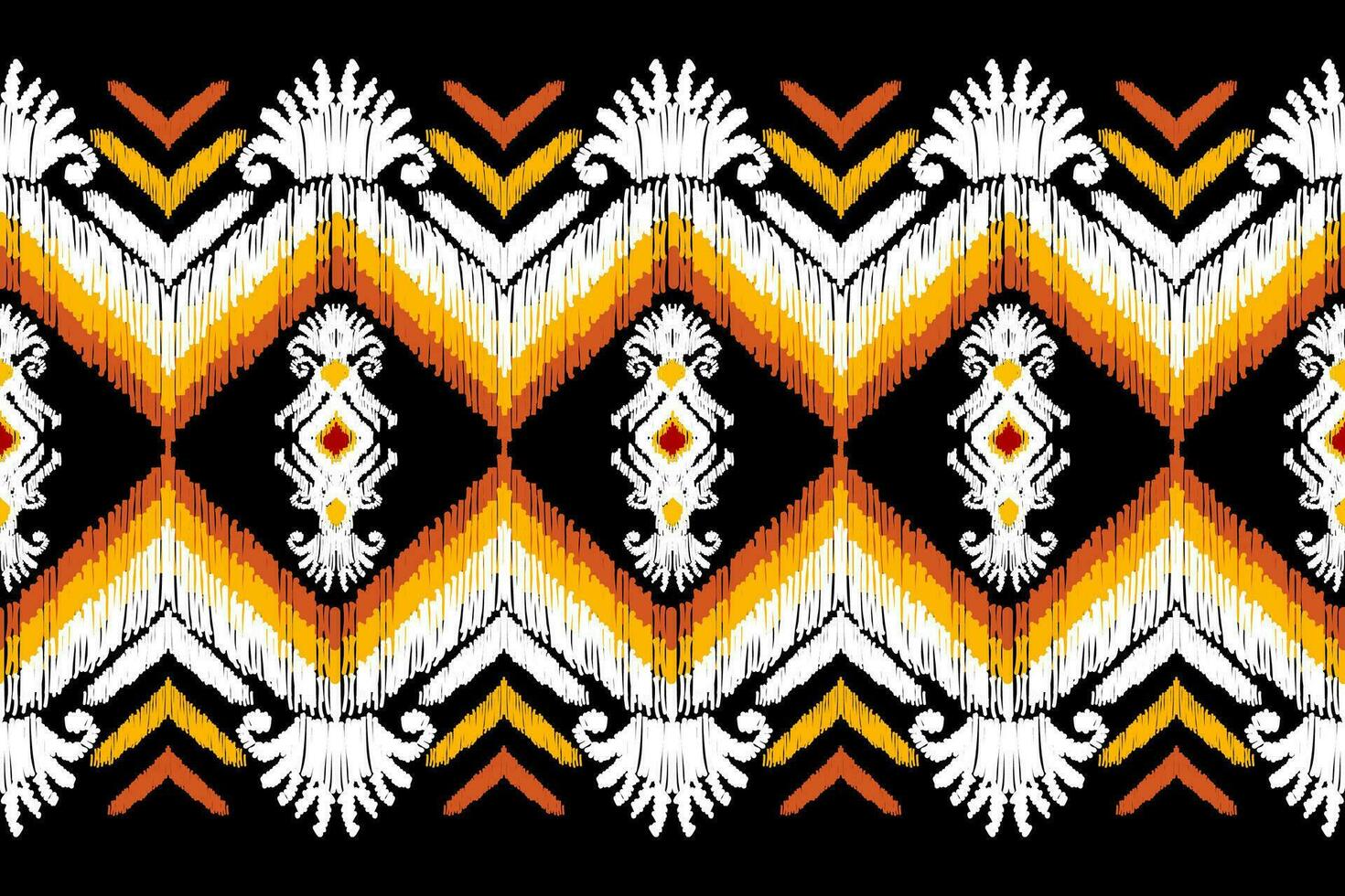 Traditional ikat, aztec abstract vector pattern, seamless pattern in tribal, folk embroidery and mexican style.