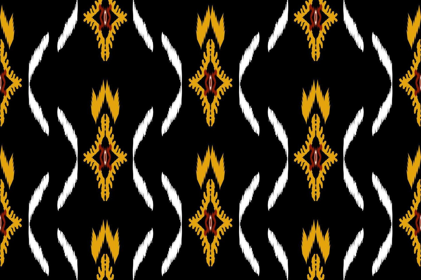 abstract geometric pattern design on black background For background or wallpaper, Ikat geometric folk ornament. Ethnic vector texture. Seamless pattern in Aztec style.