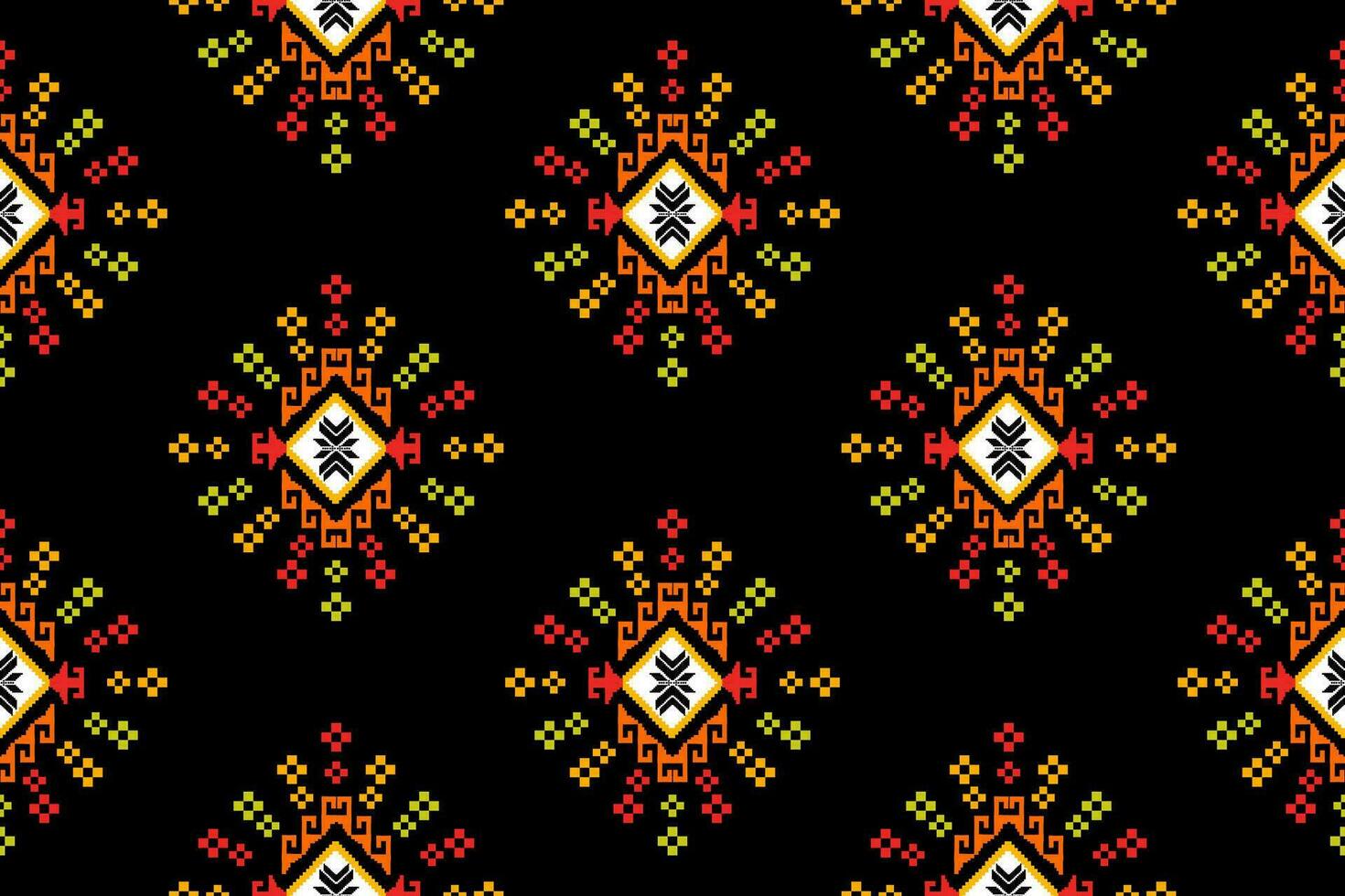 cruzar puntada. geométrico étnico patrones. diseño para sari, patola, sari, dupatta, vyshyvanka, rushnyk, dupatta, ropa, tela, batik, prendas de punto, bordado, ikkat, píxel modelo. tradicional diseño. vector