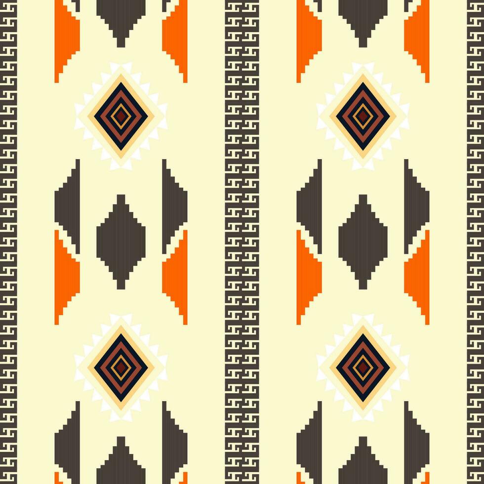 Geometric ethnic pattern traditional Design for background,carpet,wallpaper,clothing,wrapping,Batik,fabric,sarong,Vector illustration embroidery style. vector