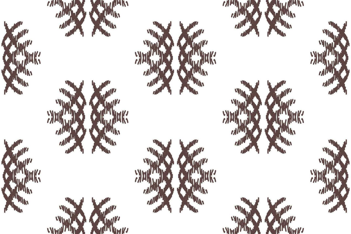 Ikat embroidery on white background. Traditional ikat, aztec abstract vector pattern, seamless pattern in tribal, folk embroidery and mexican style.