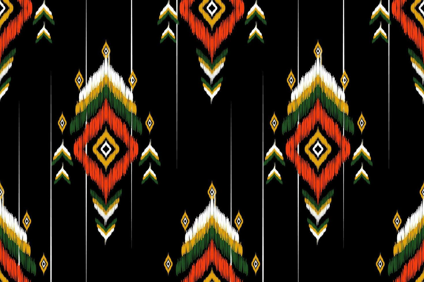 abstract geometric pattern design on black background For background or wallpaper, Ikat geometric folk ornament. Ethnic vector texture. Seamless pattern in Aztec style.