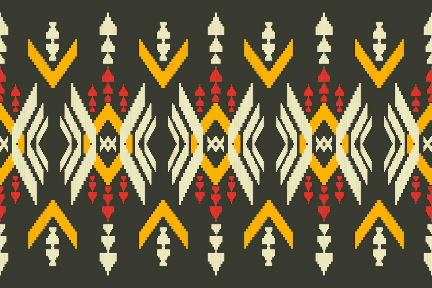 Ikat aztec seamless vector pattern design. Fabric, rug, ornament, textile, decoration, wallpaper. Traditional ethnic boho ethnic background.