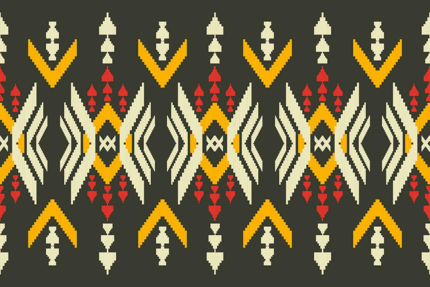 Ikat aztec seamless vector pattern design. Fabric, rug, ornament, textile, decoration, wallpaper. Traditional ethnic boho ethnic background.