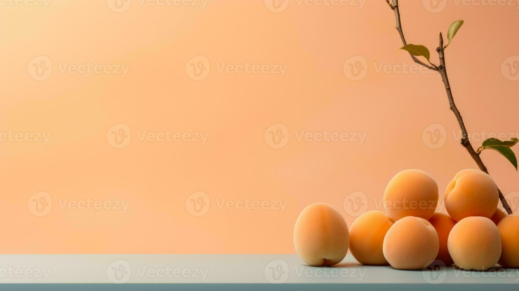 Surreal minimalism background with apricots photo