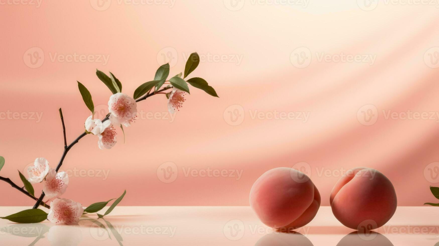 Surreal minimalism background with peaches photo
