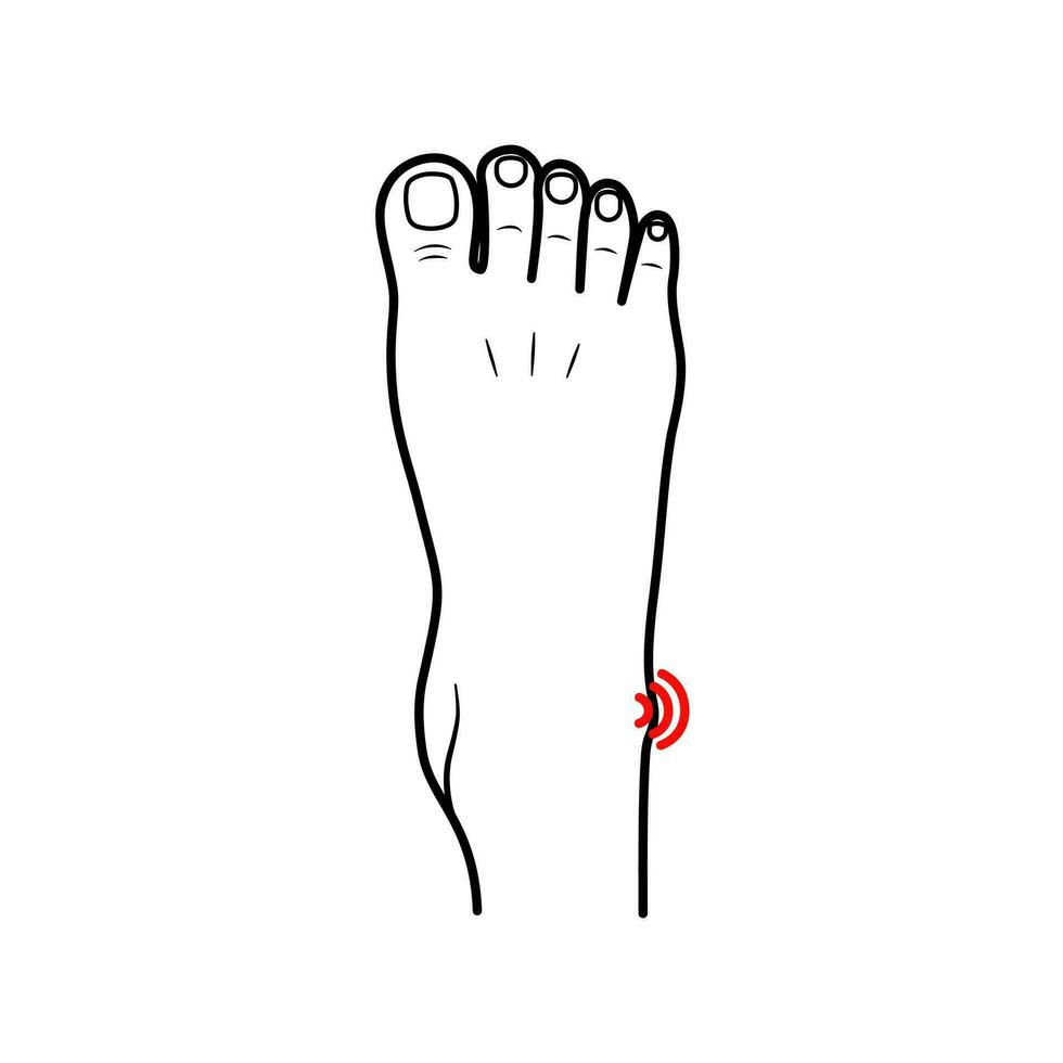 Flat design of healthcare concept pain and injury of the body in the ankle area feeling pain in the feet, ankles. Vector illustration EPS10.