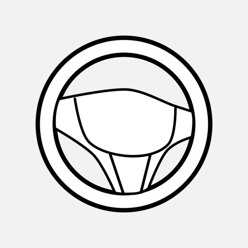 Steering wheel icon. Car, auto vector line icon. Automobile, machine, drive symbol. Linear style sign for mobile concept and web design. Wheel symbol illustration. Pixel vector graphics - Vector.