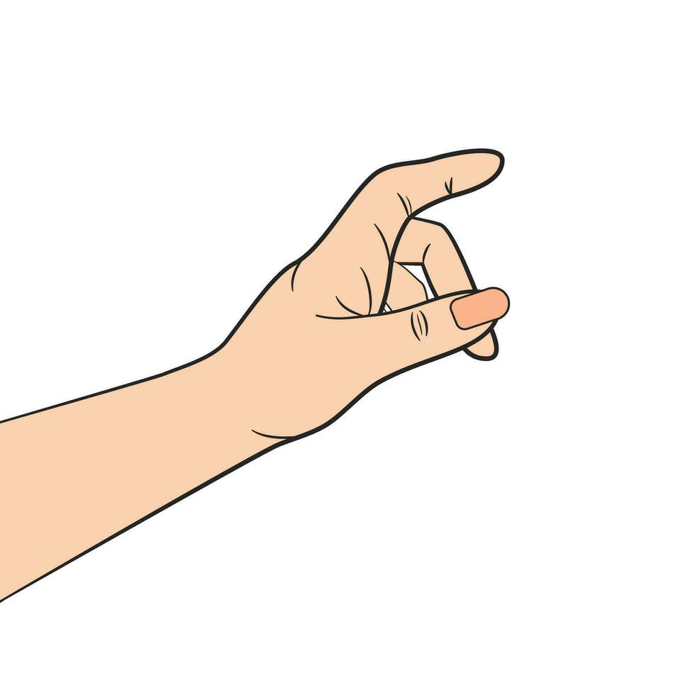 Finger pointing female hand vector illustration. EPS10.