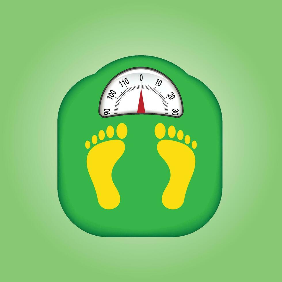 weight scales vector, green color and numbers on green background -vector illustrator. vector