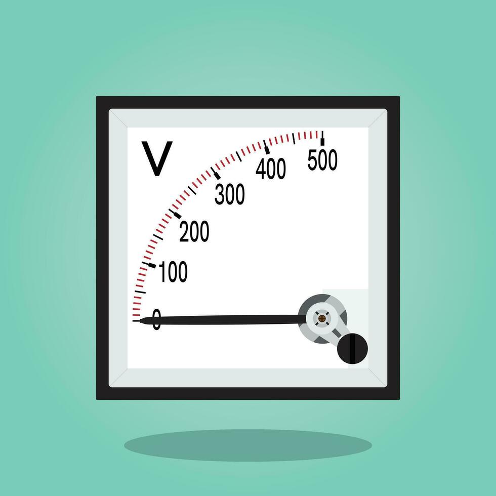 Voltmeter icon on green background. Flat illustration of voltmeter vector icon for web design and etc.