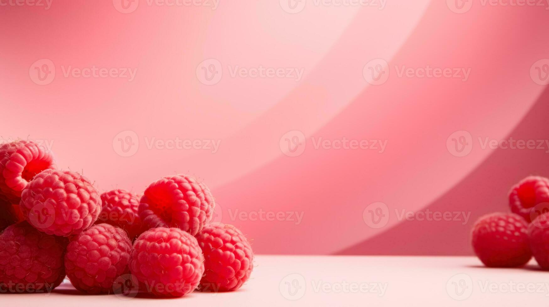 Surreal minimalism background with raspberries photo