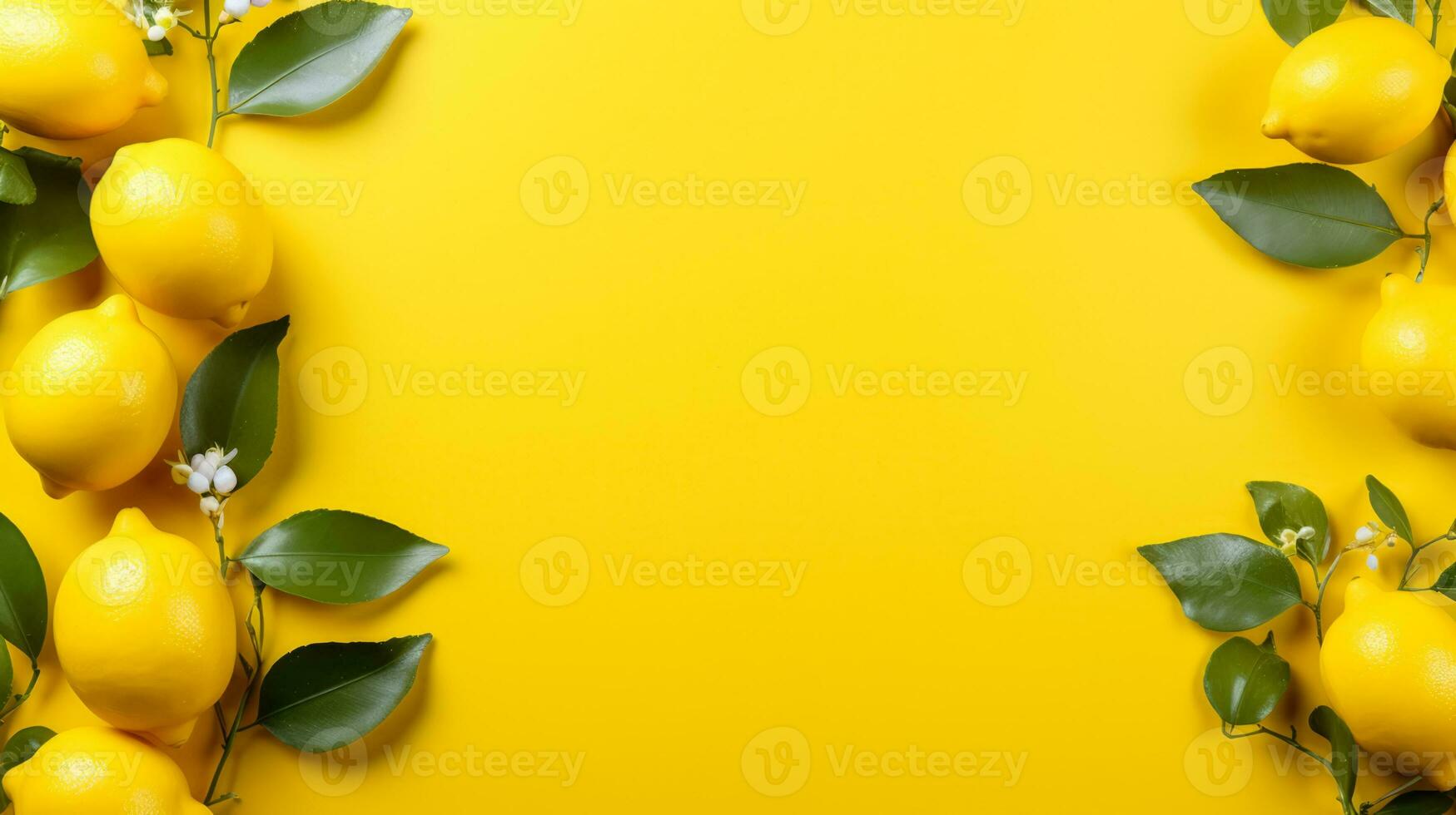Surreal minimalism background with lemons photo