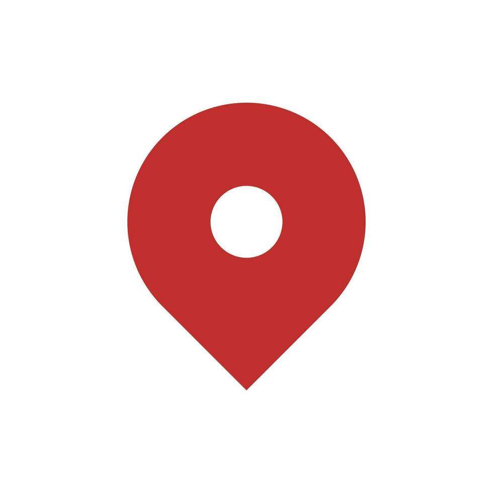 a red pin icon on a white background vector