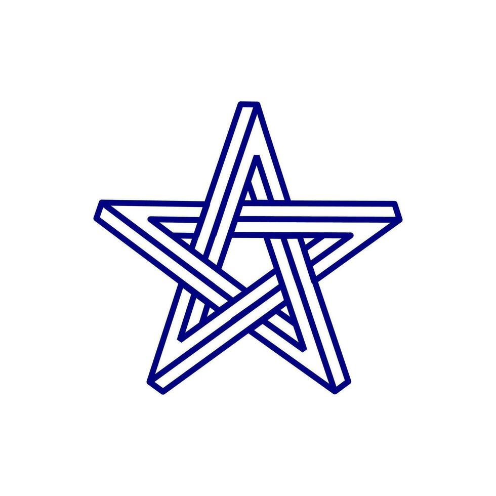 a blue pentagram star with a white background vector