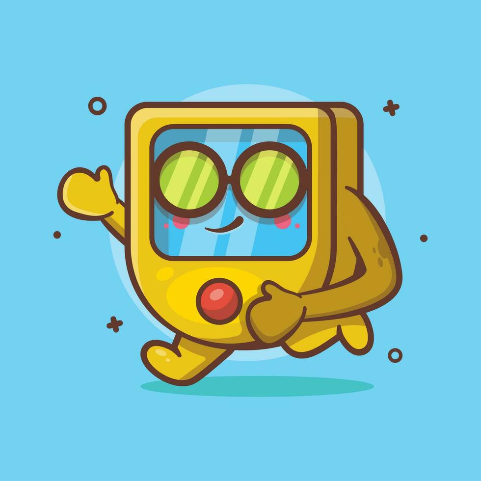 cool oximeter character mascot with running gesture isolated cartoon in flat style design vector