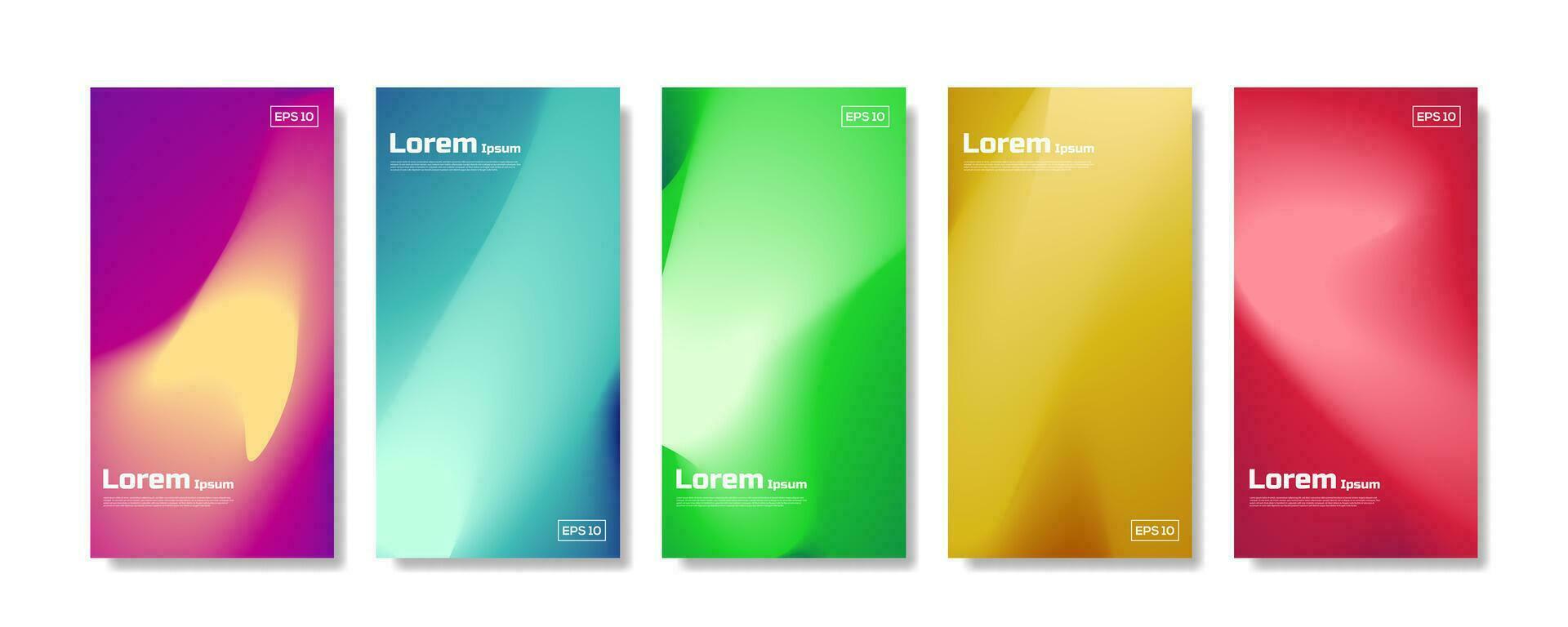 Set of modern minimalist abstract gradient color backgrounds. For banner, flayer, poster templates. Vector illustration eps 10.