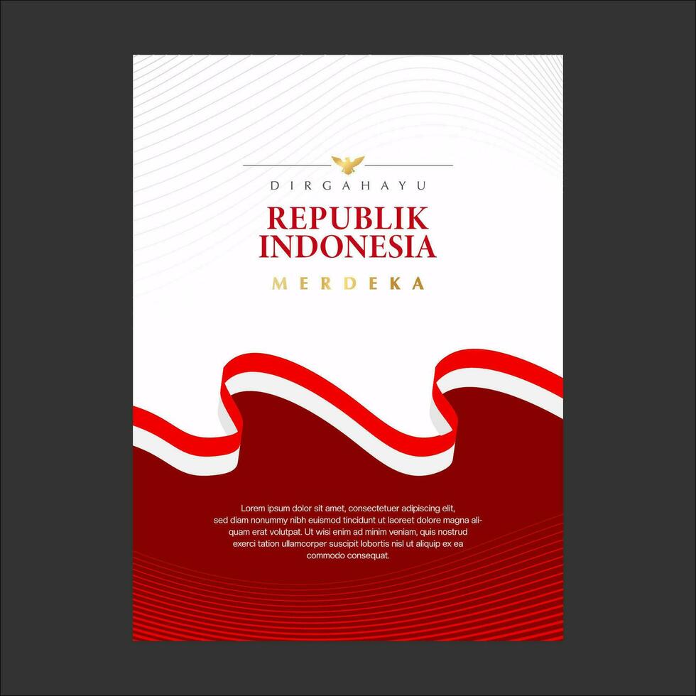 Indonesia independence day illustration poster vector