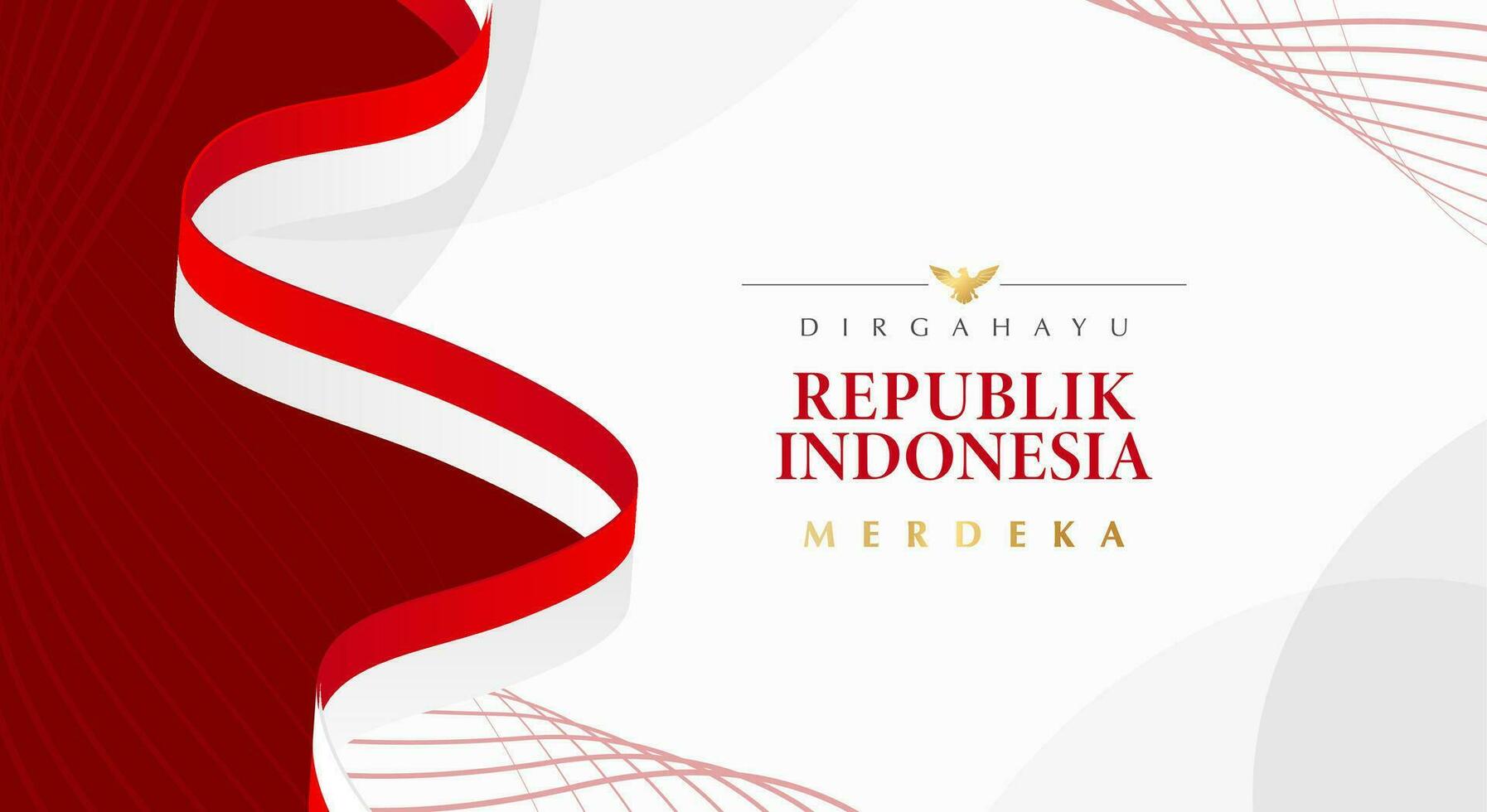 Indonesia independence day illustration template vector