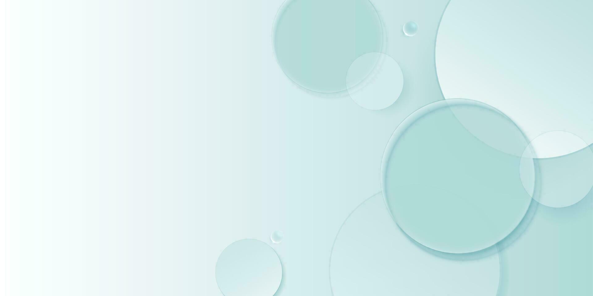 Cosmetic product display background with blue glass in top view. design of circular glass disks for packaging presentation. vector design.