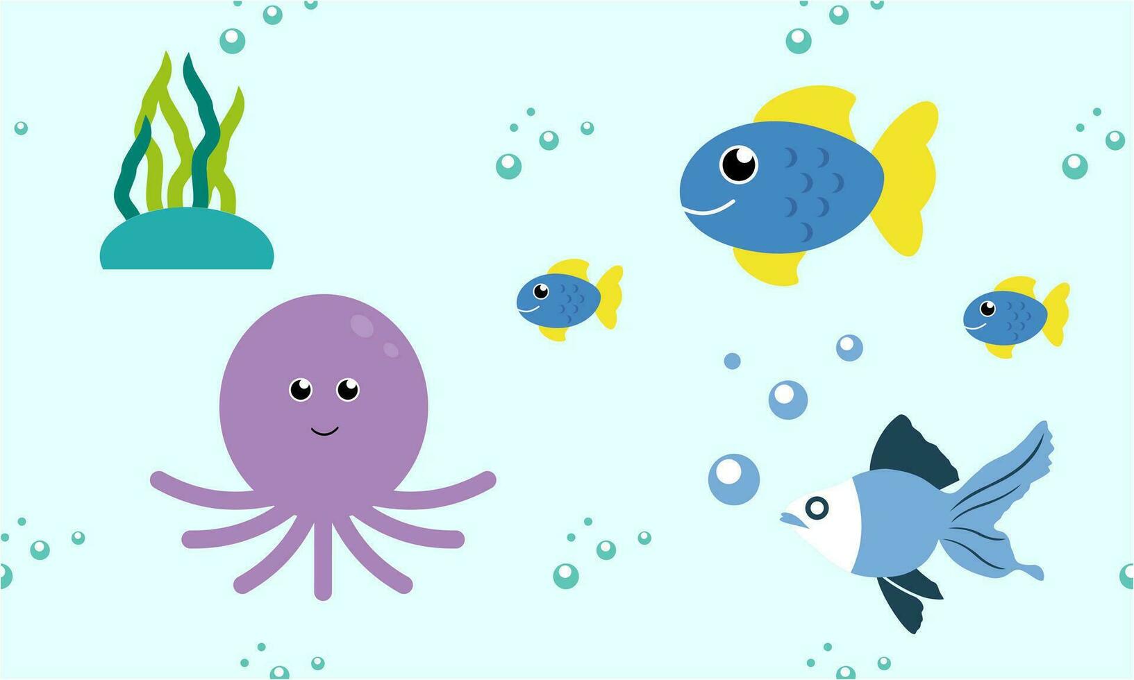marina vida vector dibujos animados Oceano personaje