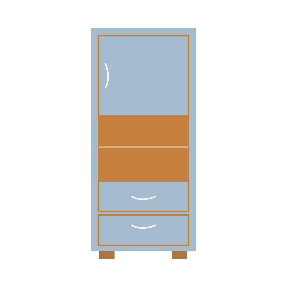 almacenamiento mueble conjunto en el vivo habitación. vector