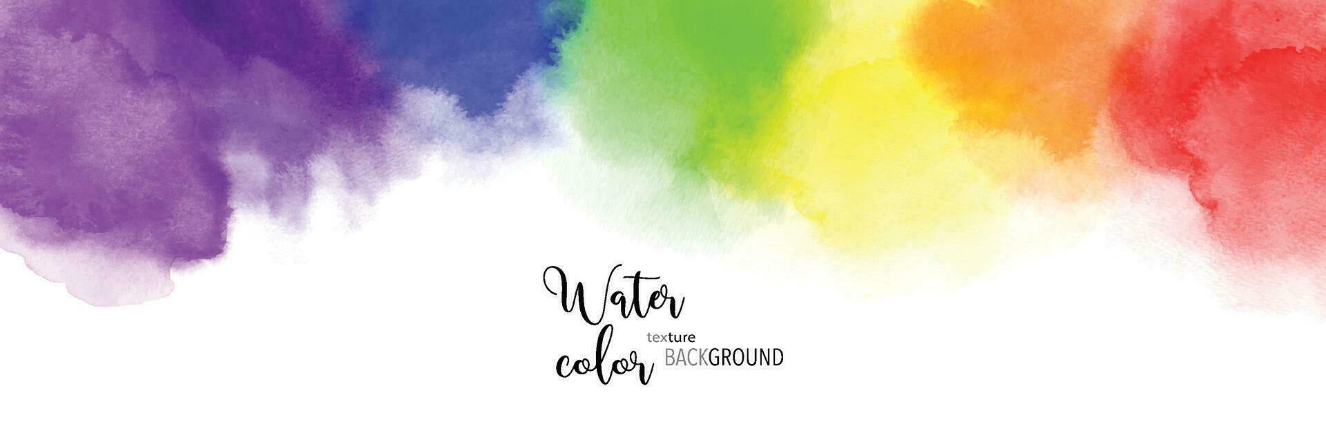 Abstract rainbow watercolor for background vector