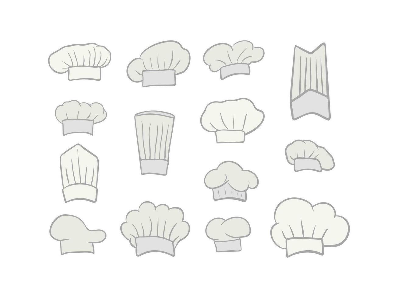 Chef hat icon set. Vector illustration isolated on white background