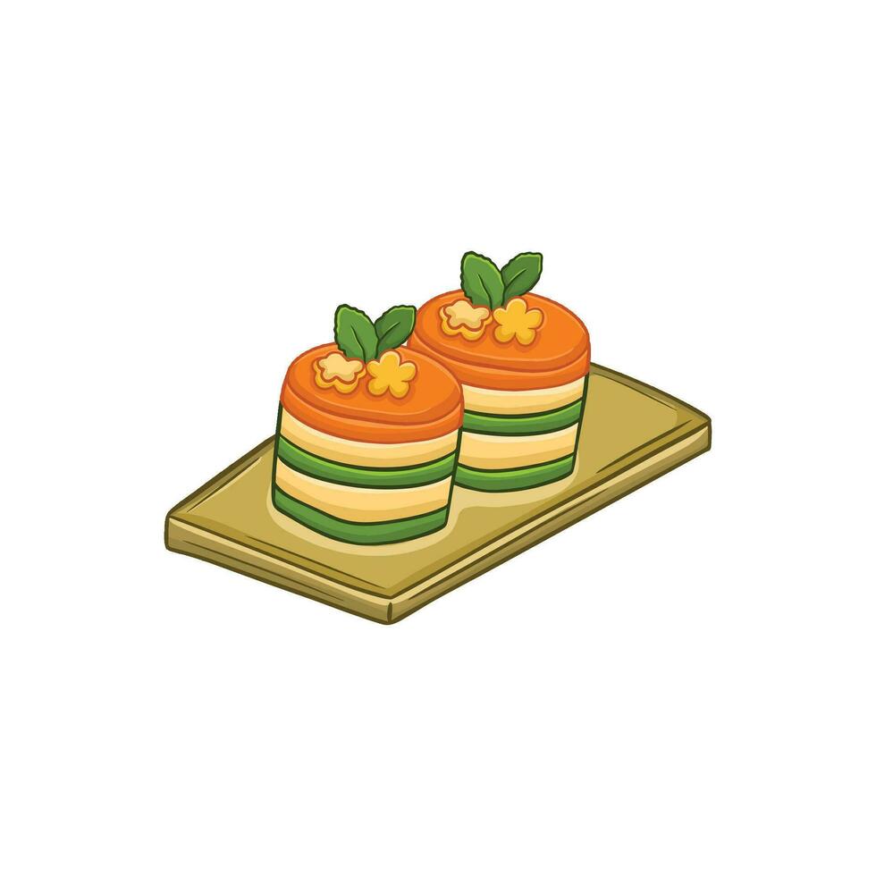 Illustration of a stack of pancakes on a plate with mint vector