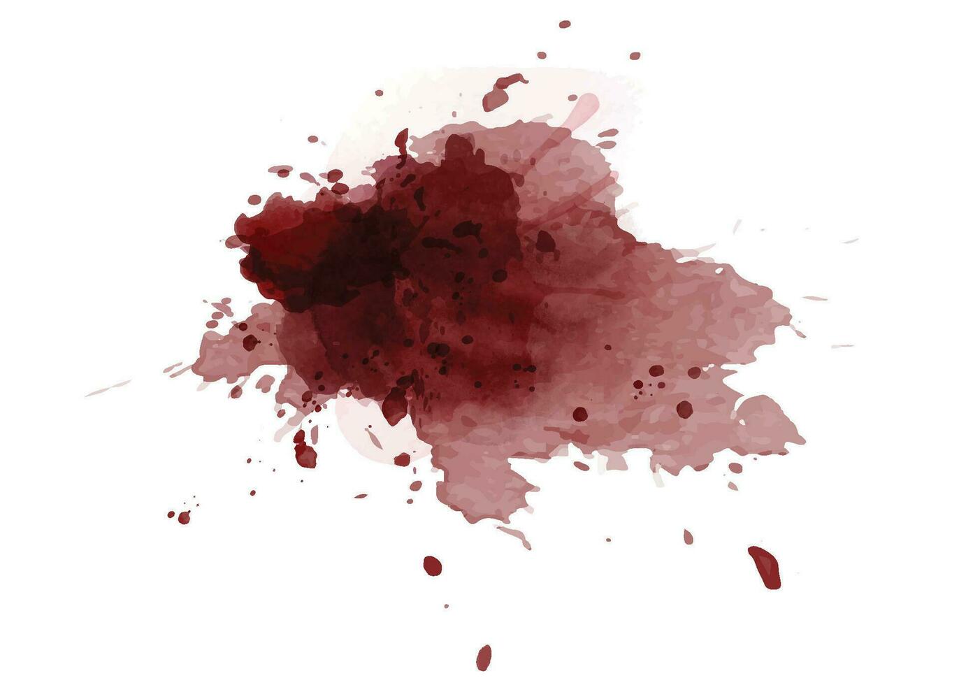 Abstract isolated dark red watercolor stain vector