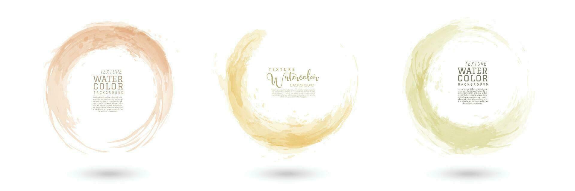 Circle splash with pastel yellow watercolor set vector