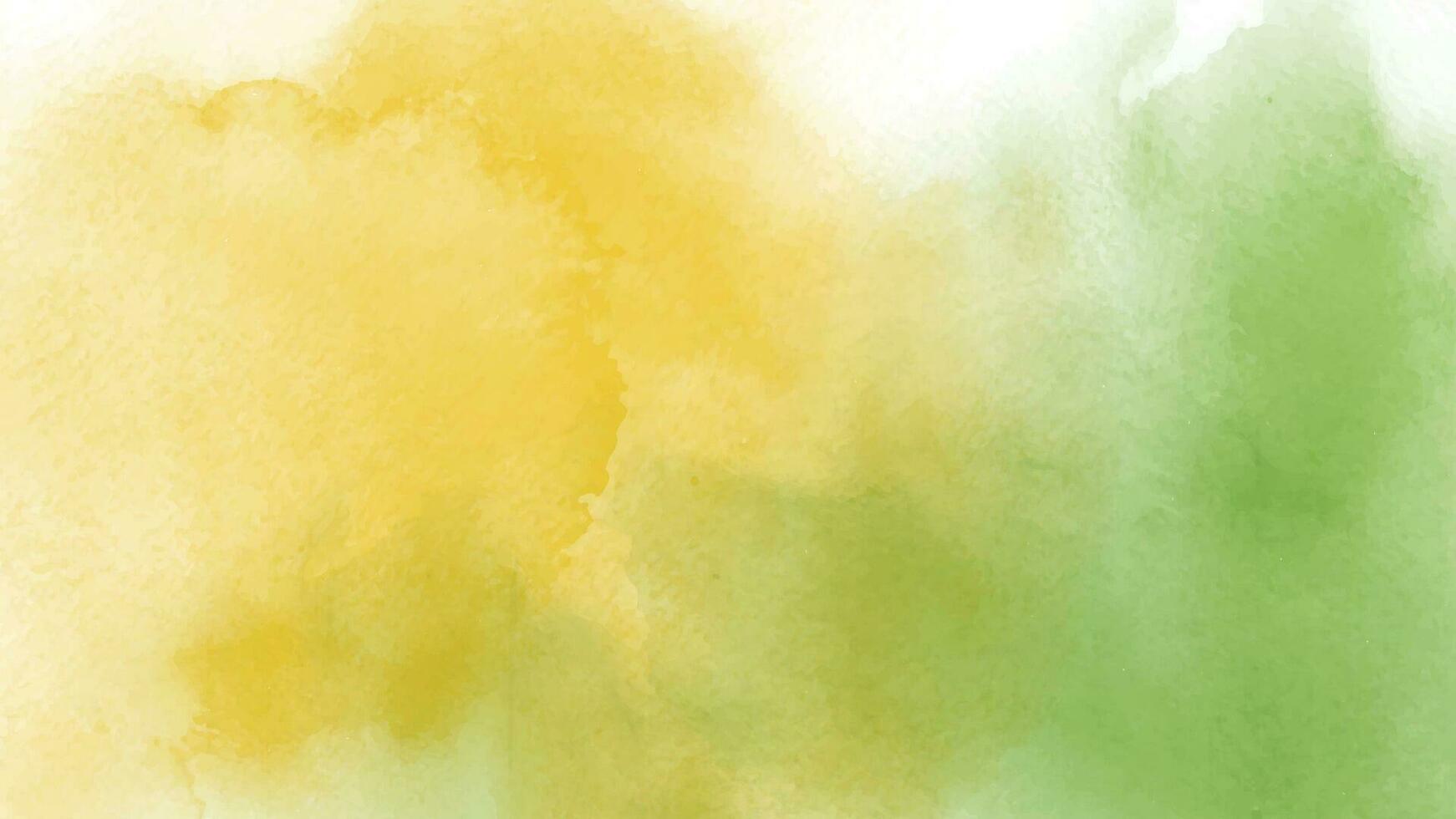 Abstract yellow and green watercolor vector