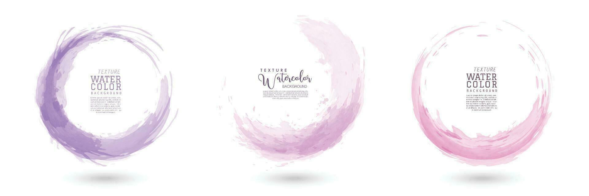 Circle splash with pastel pink watercolor set vector