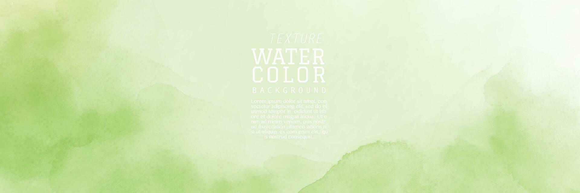 Abstract hand painted light green nature watercolor vector