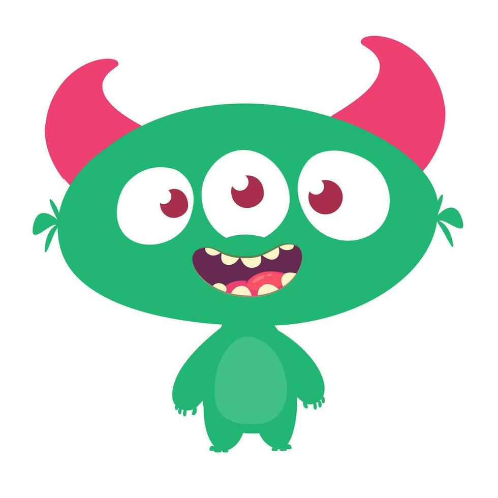 Funny cartoon monster or alien illustration vector