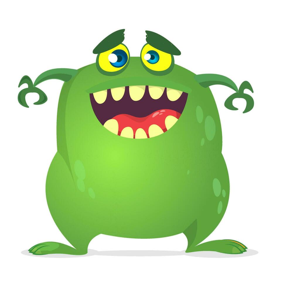 Funny cartoon monster or alien illustration vector