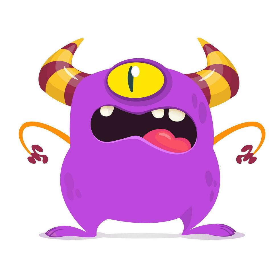 Funny cartoon monster or alien illustration vector