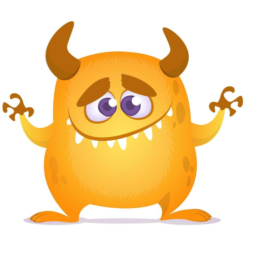 Funny cartoon monster or alien illustration vector