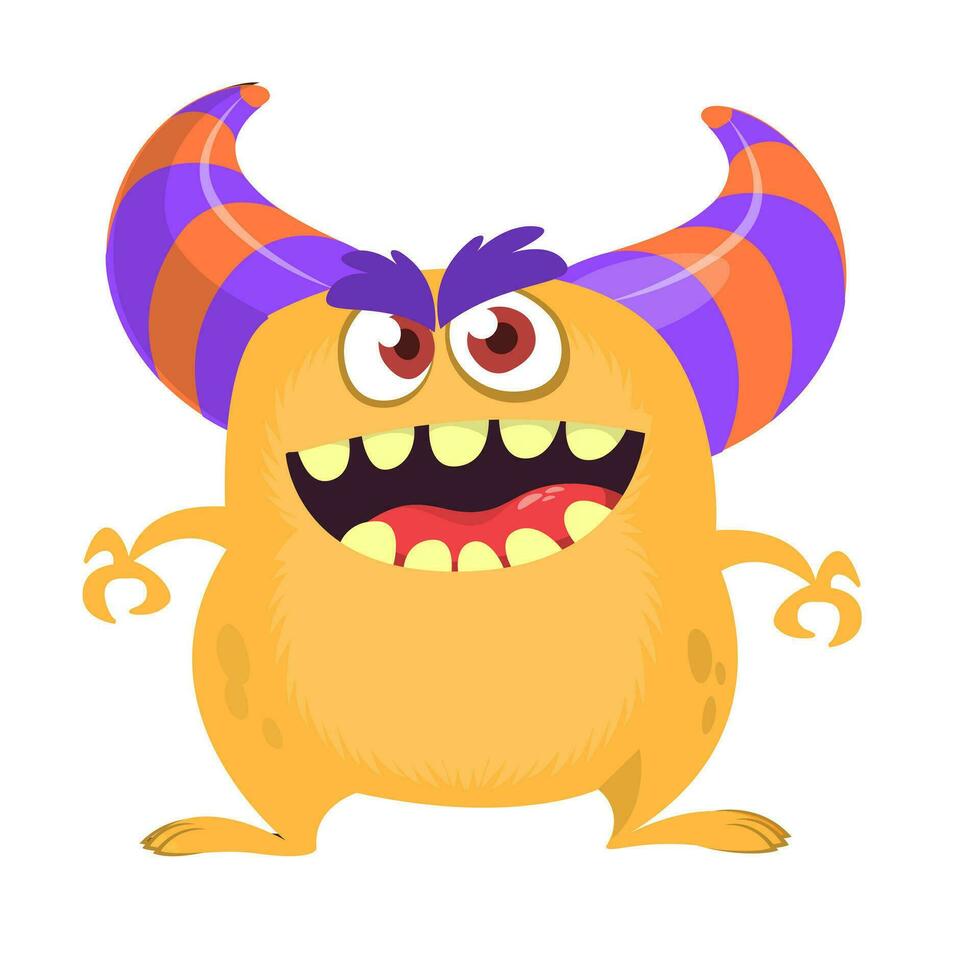 Funny cartoon monster or alien illustration vector