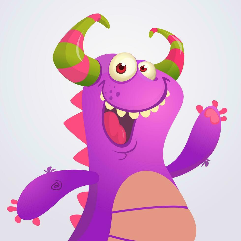 Funny cartoon monster. Vector illustration