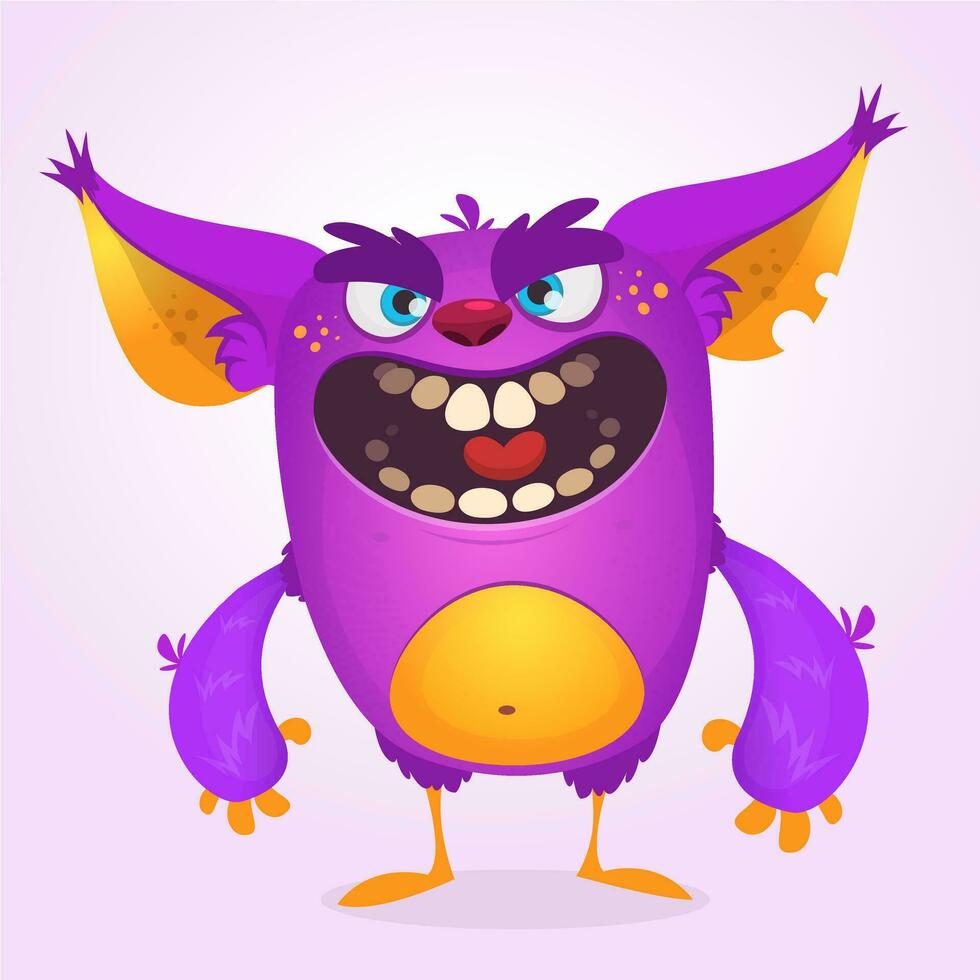 Funny cartoon monster. Vector illustration