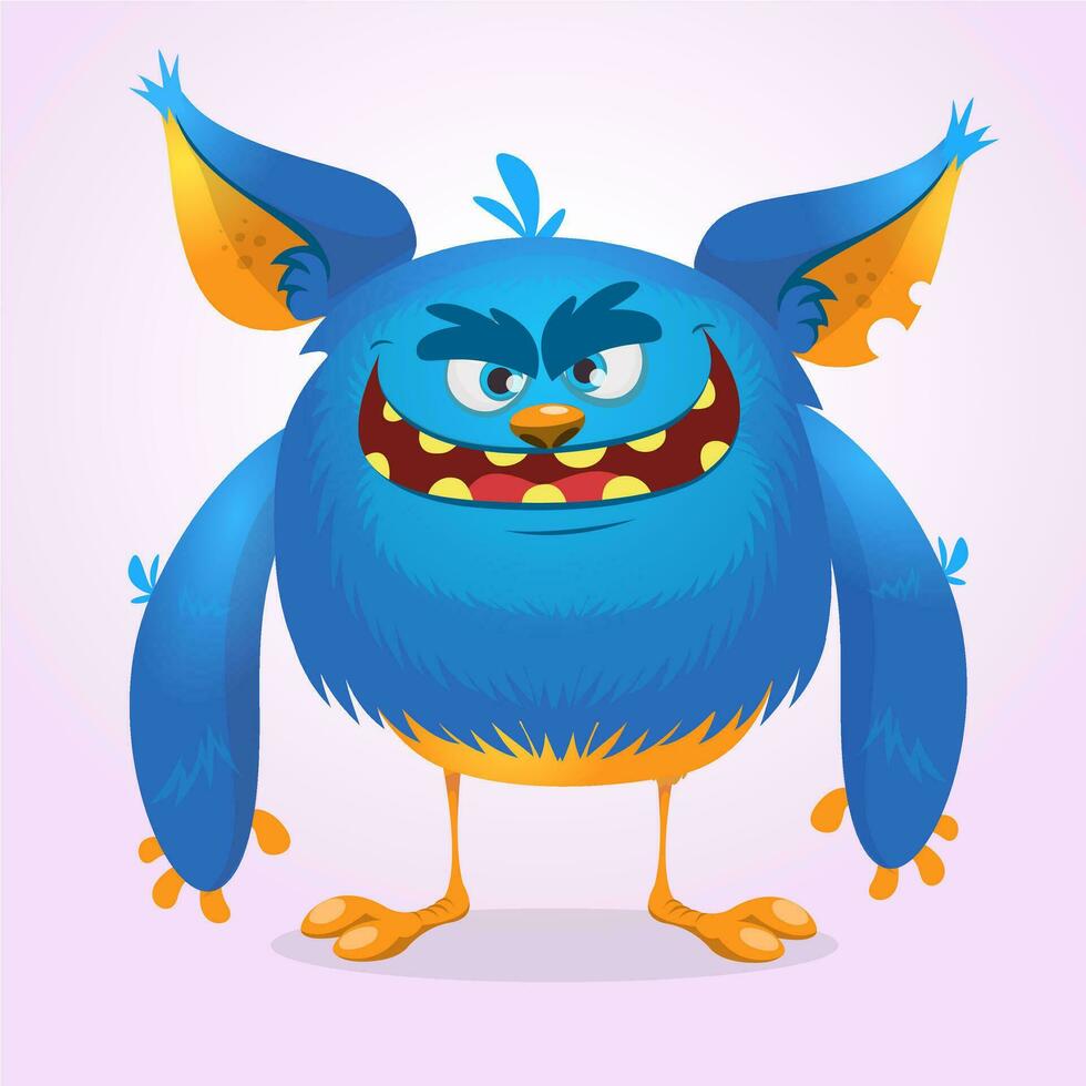 Funny cartoon monster. Vector illustration