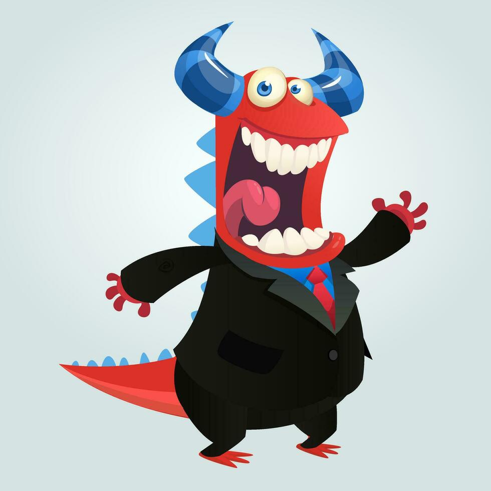 Funny cartoon monster. Vector illustration