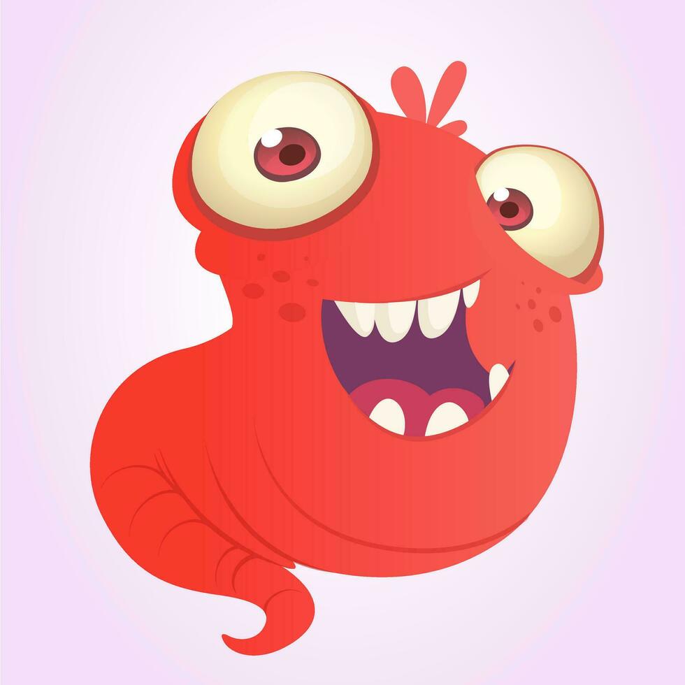 Funny cartoon monster. Vector illustration