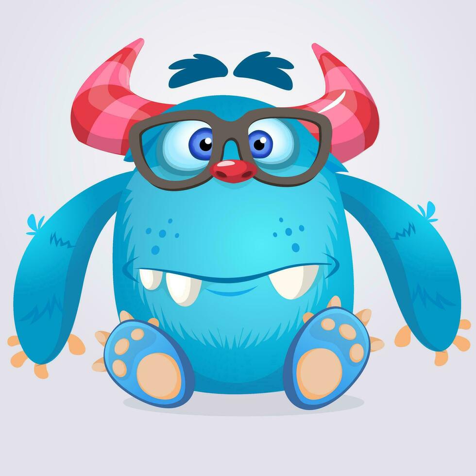 Funny cartoon monster. Vector illustration