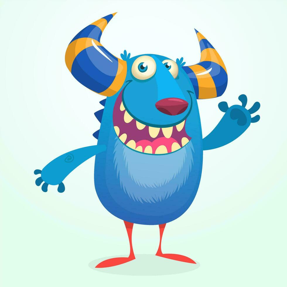 Funny cartoon monster. Vector illustration