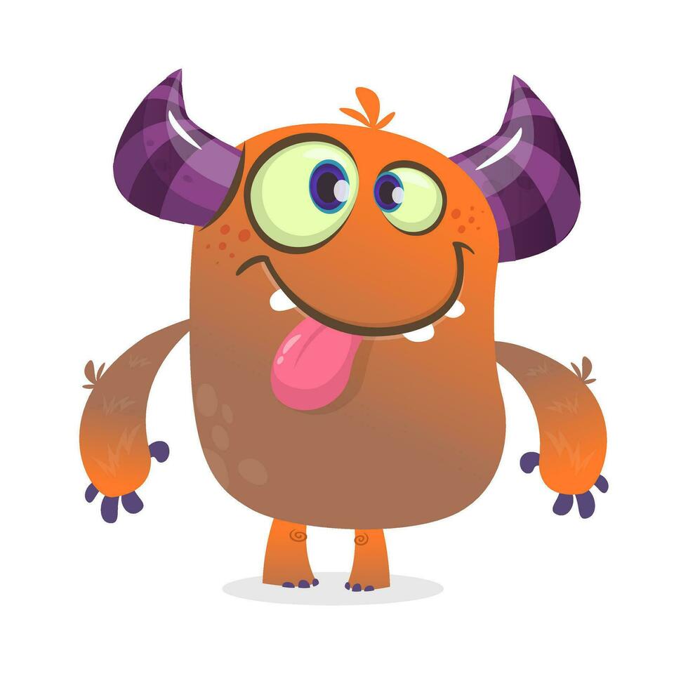 Funny cartoon monster. Vector illustration