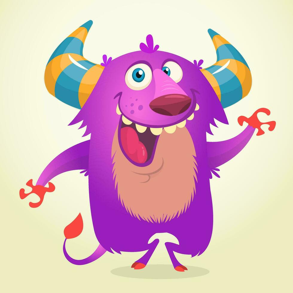 Funny cartoon monster. Vector illustration