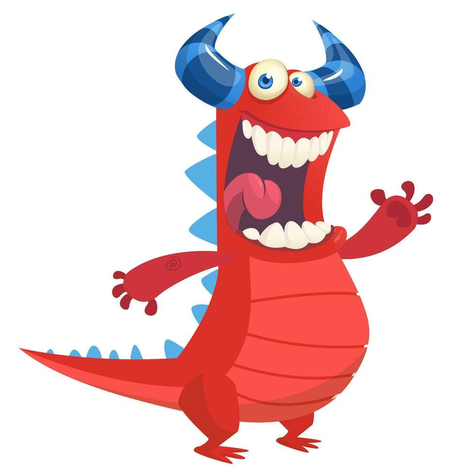 Funny cartoon monster. Vector illustration